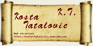Kosta Tatalović vizit kartica